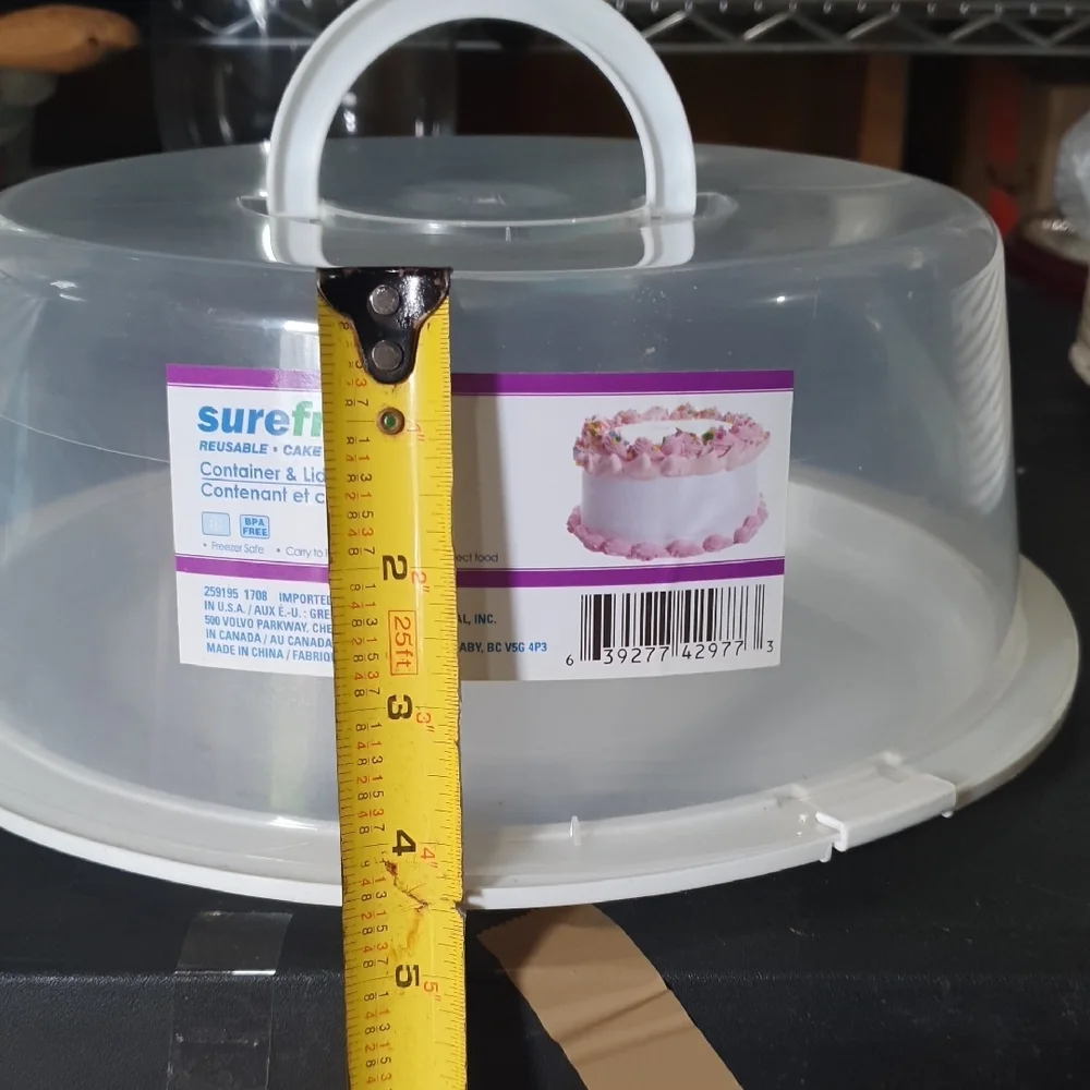 💜 Surefresh Clear and White Disposable Cake Container & Lid